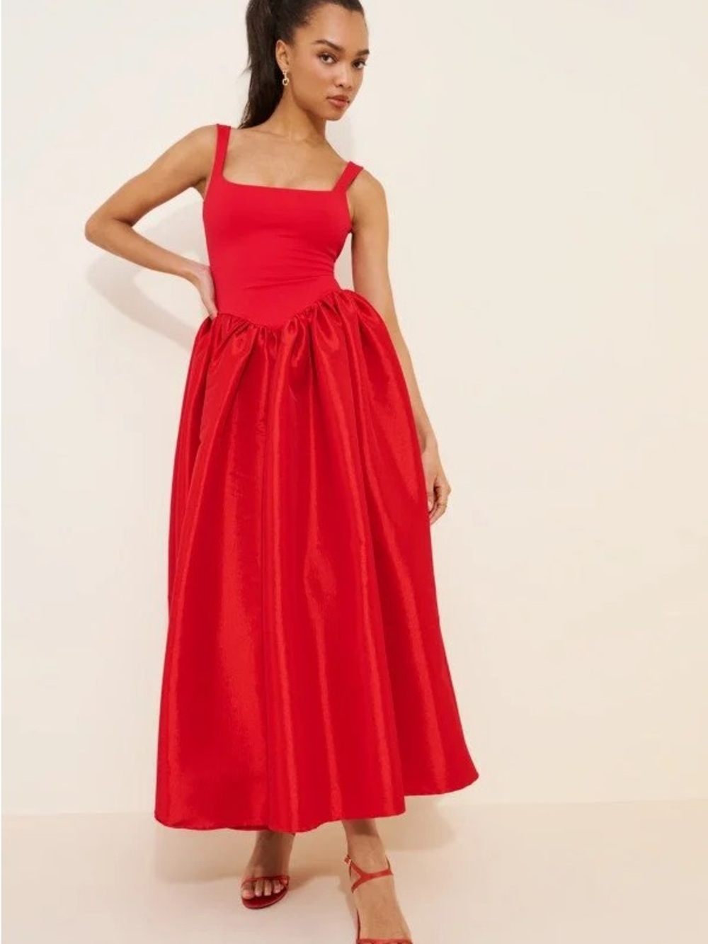 Delfi Collective Elsa Long Red Dress